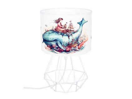 Dětská stolní lampa - Dívka a velryba