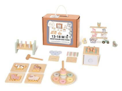 Sada montessori hraček pro děti od 1 roku (13–18 měsíců) Farma - edukativní box